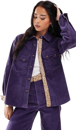 Scalpers Trize - Camicia in tessuto a coste viola