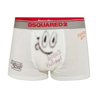 Dsquared2 Ondergoed, Heren, Wit, 2Xl, Printed Boxers