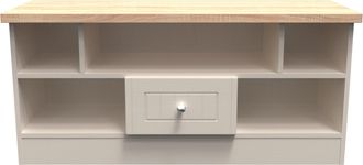 Welcome Furniture Lynton Ready Assembled 1 Drawer TV & Media Unit In Kashmir Ash & Bardolino Oak - Welcome Furniture | TJ Hughes
