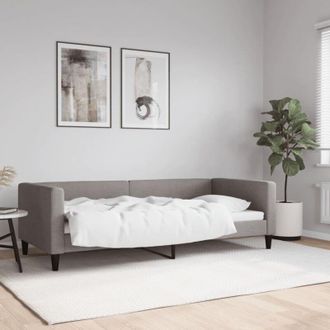 vidaXL Sof&aacute; Cama Sin Colch&oacute;n Tela Taupe 90x200 Cm Vidaxl