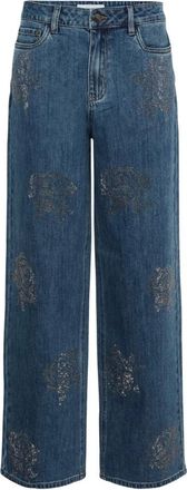 Kaffe Pantalones Anchos - Jeans - Mujer - Azul - 3XL