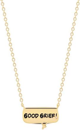 Crislu x Peanuts GOOD GRIEF! Thought Bubble Pendant Necklace in 18Kt Yellow Gold /Clear Stone at Nordstrom, Size 16
