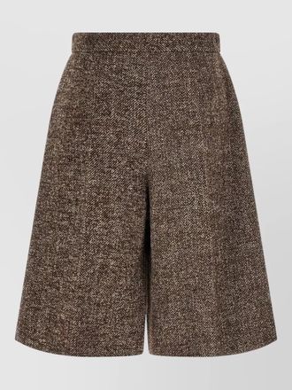 Agnona wool silk high-rise wide-leg bermuda shorts