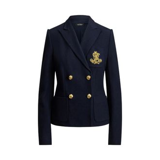 Ralph Lauren Lauren Double-Breasted Blazer - Dames - Jassen - Blauw - Maat: 2XS Katoen