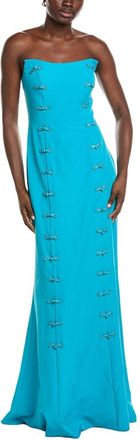 Rene Ruiz Strapless Scoop Neck Column Gown