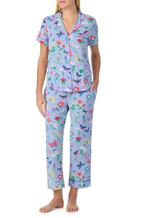 Kate Spade New York short sleeve crop pajamas in Blue/Print at Nordstrom, Size Small