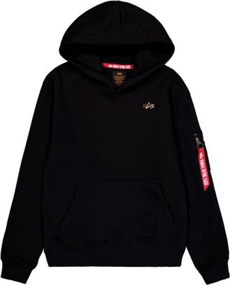 Alpha Industries Alpha Industries Mens Kapuzenpullover - Black Cotton - Size Medium