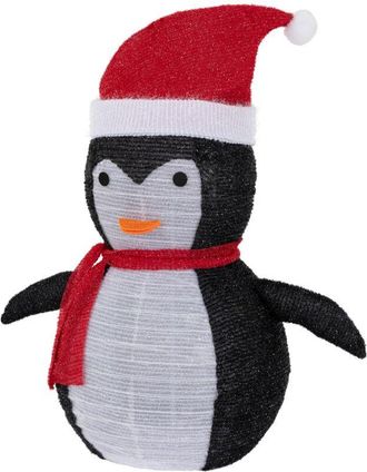 ECD Germany Ecd Germany - Ping&uuml;ino Navide&ntilde;o Led 68 Cm De Altura, Figura De Jard&iacute;n Iluminada Con 30 Luces Led Blanco C&aacute;lido Con Temporizador Para Interior/exterior