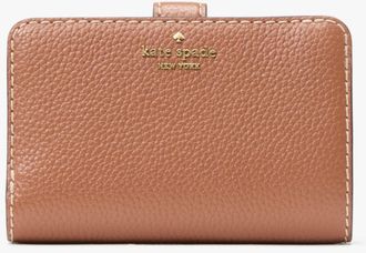 Kate Spade New York Womens Lena Pick Stitch Medium Compact Bifold Wallet - Brown Leather - One Size