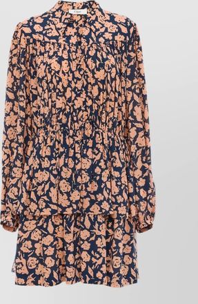 Chlo&eacute; mini dress floral print pleated waist