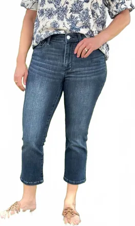 Judy Blue Beachside Bliss Capris Pants In Dark Wash Denim