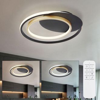 ETC Shop Etc-shop - Plafoniera dimmerabile soggiorno funzione memoria luce notturna telecomando moderno design lampada soffitto metallo, circuito cct, 1x led