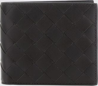Bottega Veneta Portafoglio bifold in pelle di vitello intrecciata