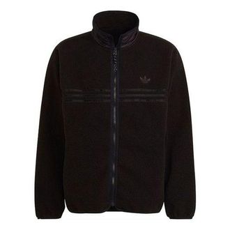 adidas Mens adidas originals Stay Warm Fleece Lined Polar Fleece Sports Jacket Black HF9216