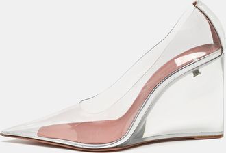 Amina Muaddi Transparent Pvc Ane Wedge Pumps