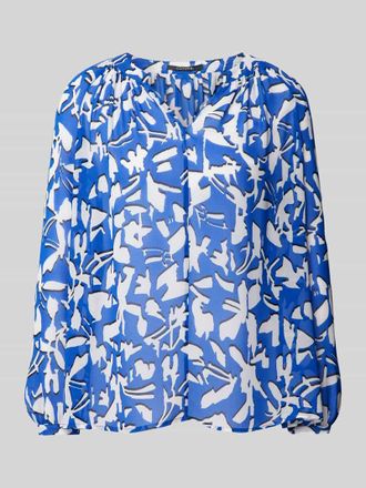 Comma Bluse mit Allover-Print in Royal, Gr&ouml;&szlig;e 34
