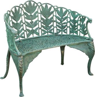 Biscottini International Biscottini - W110xDP60xH90 cm sized cast iron made Art Nouveau bench
