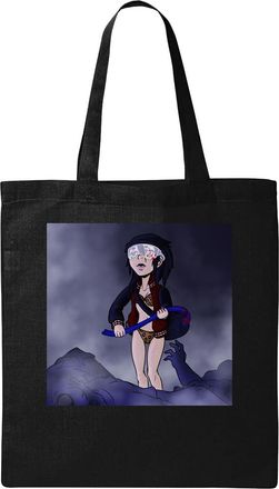 Generic Cute zombie apocalypse survivor girl with crowbar Natural Ecological Cotton Tote Bag Black