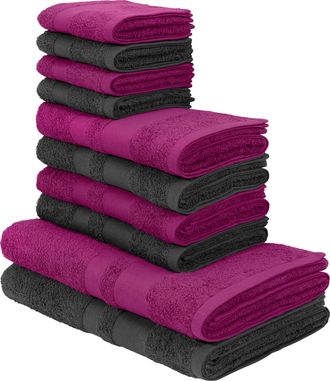 My Home Handtuch Set »Vanessa, 10-tlg Handtuch-Set, in Standard- und Premium-Qualität, weich« Set 100% Baumwolle, Duschtücher, Handtücher, Gästetücher, mit Bo