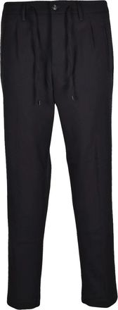 Officina 36 Black Stretch Viscose-Blend Technical Pants