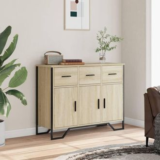 Berkfield Home Sideboard Sonoma Oak 97x32.5x74.5 cm Engineered Wood in Light Tan