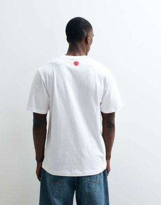Icecream T-shirt da corsa bianca con cane in strass-Bianco