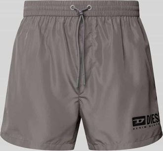 Diesel Badehose mit Label-Print Modell KEN in Dunkelgrau, Größe XL