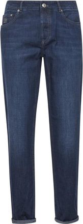 Brunello Cucinelli Jeans, Heren, Blauw, 2Xl, Denim, Lichtgewicht Denim Broek