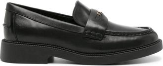 Michael Kors Zwarte leren Loafer Flats - Dames - Loafers - Zwart - 38 EU - Leer - Schoenen