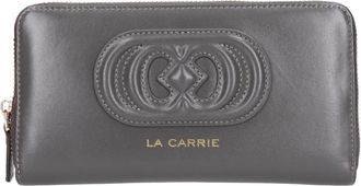 La Carrie Giant Logo Big Leather Wallet - Dames - Portefeuilles - Grijs - ONE Size - Leer - Accessoires