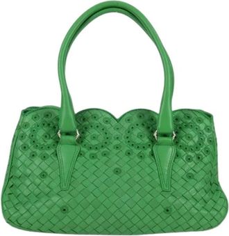 Bottega Veneta Pre-owned Handbags, female, Green, Size: ONE SIZE Pre-owned Leather shoulder-bags