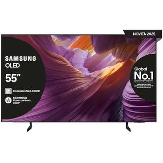 Samsung Smart TV OLED 55 4K Ultra HD, 120Hz, HDR10, Dolby Atmos, Modello QE55S85FAUXZT, Serie 2025