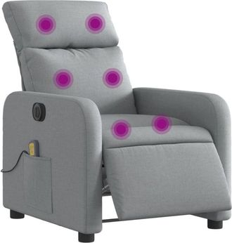 vidaXL Vidaxl - Sillón reclinable de masaje eléctrico tela gris claro