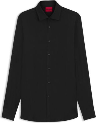 HUGO BOSS Slim-fit business shirt in soft garment-washed fabric