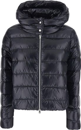 Herno Black Quilted Hood Jacket