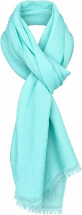 Dolma Womens Diamond Weave Cashmere Featherweight Scarf In Aqua