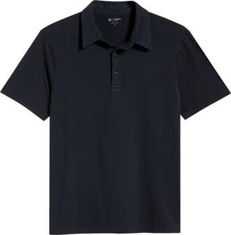 AG - Adriano Goldschmied Bryce Short Sleeve Polo in True Black at Nordstrom, Size Xx-Large