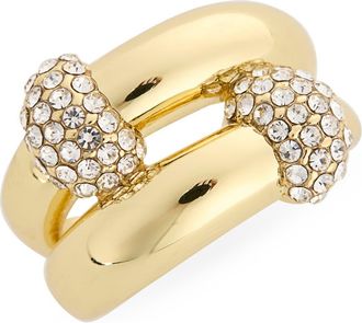 Covet Pavé CZ Rondel Ring in Gold at Nordstrom Rack, Size 7