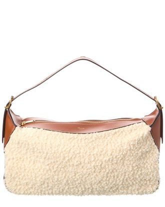 Celine Celine Romy Medium Shearling & Leather Hobo Bag