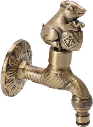 OEM Grifo Mural De Lat&oacute;n Macizo (g1/2) - Estilo Retro Europeo, Apto Para Cocina, Ba&ntilde;o, Exteriores Y Jardines
