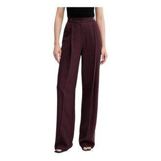 Elisabetta Franchi Wijde broek - Dames - Broeken - Bruin - Maat: XL Wol