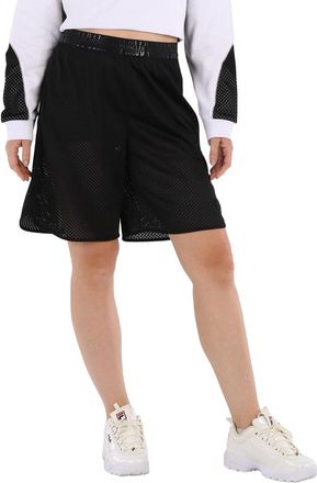 Moncler Ladies Black Logo-Waistband Shorts, Size Medium