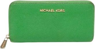 Michael Kors Pre-owned Zip Around Wallet - Dames - Vintage Accessoires - Groen - ONE Size - Leer - Vintage