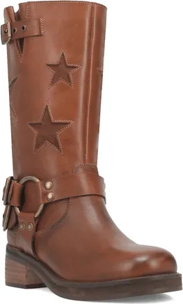 Dingo Blacklist DI215-200 Womens US 9.5B Brown Leather Motorcycle Boots ZOGG2986