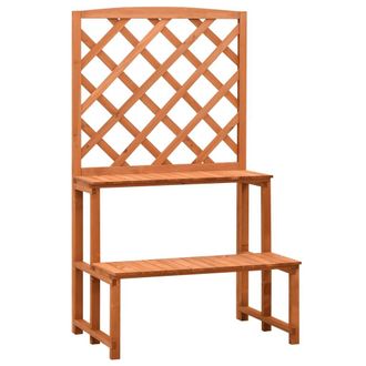 vidaXL Soporte De Plantas Y Enrejado Abeto Macizo Naranja 70x42x120 Cm Vidaxl