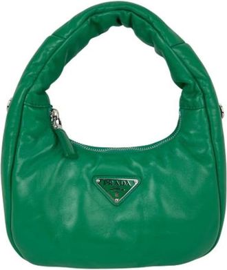 Prada Pre-owned Soft Nappa Leather Mini Padded Hand Bag - Dames - Vintage Handtas - Groen - ONE Size - Leer - Vintage