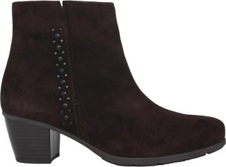 Gabor Su&egrave;de Enkellaarsjes - Dames - Laarzen met Hak - Bruin - 42 EU - Su&egrave;de - Schoenen