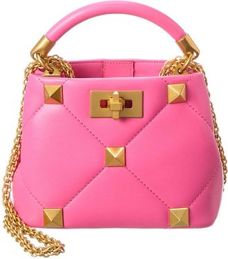 Valentino Roman Stud The Handle Mini Leather Shoulder Bag