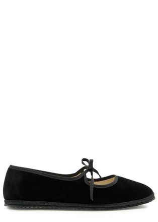 Vibi Venezia Brigitte Velvet Ballet Flats - Black - 36 (IT36/ UK3)