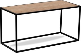 Nordlys Mesa baja estilo industrial en madera y aceto negro